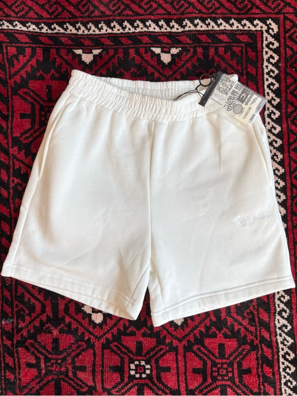 danielle guizio plush sweatshorts - heavyweight terry with logo cotton blend nwt